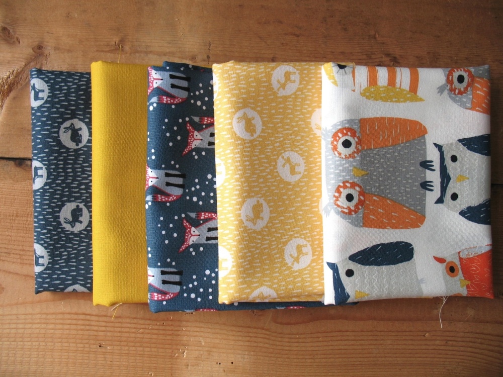 Dear Stella Wildwood midnight animals on yellow