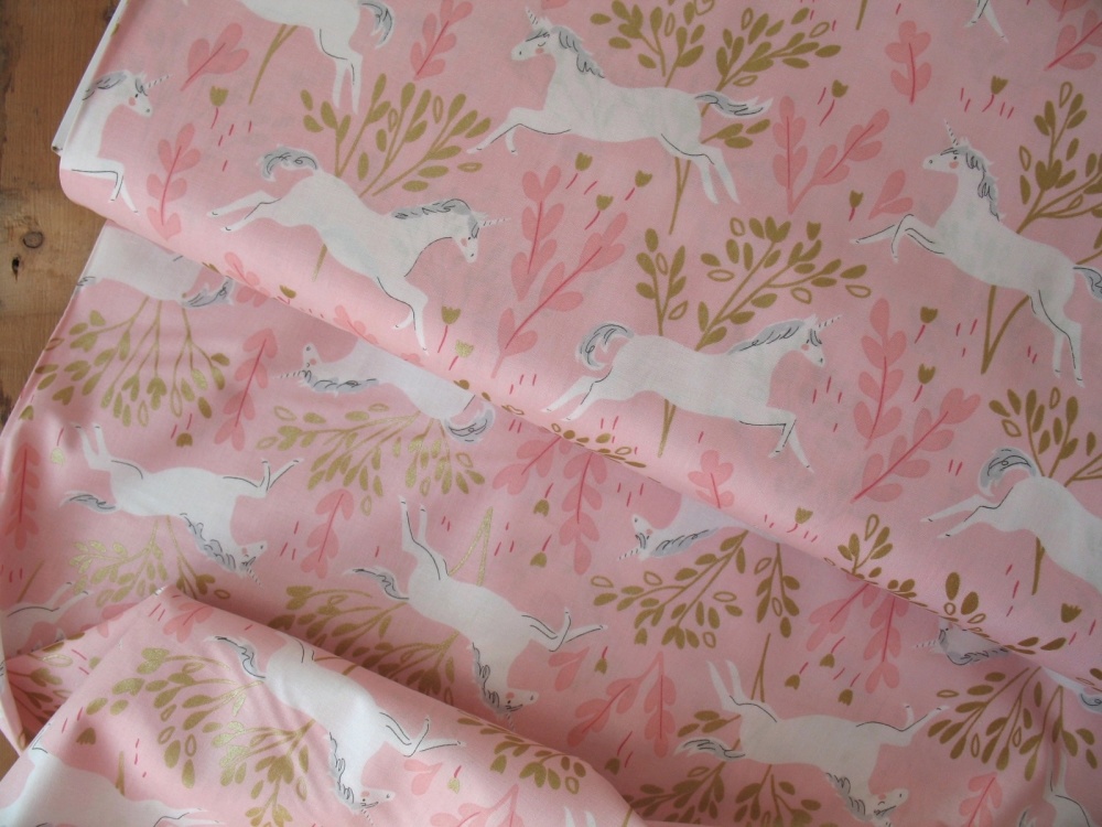 Sarah Jane Designs MAGIC Unicorn forest in pink  with Metallic 