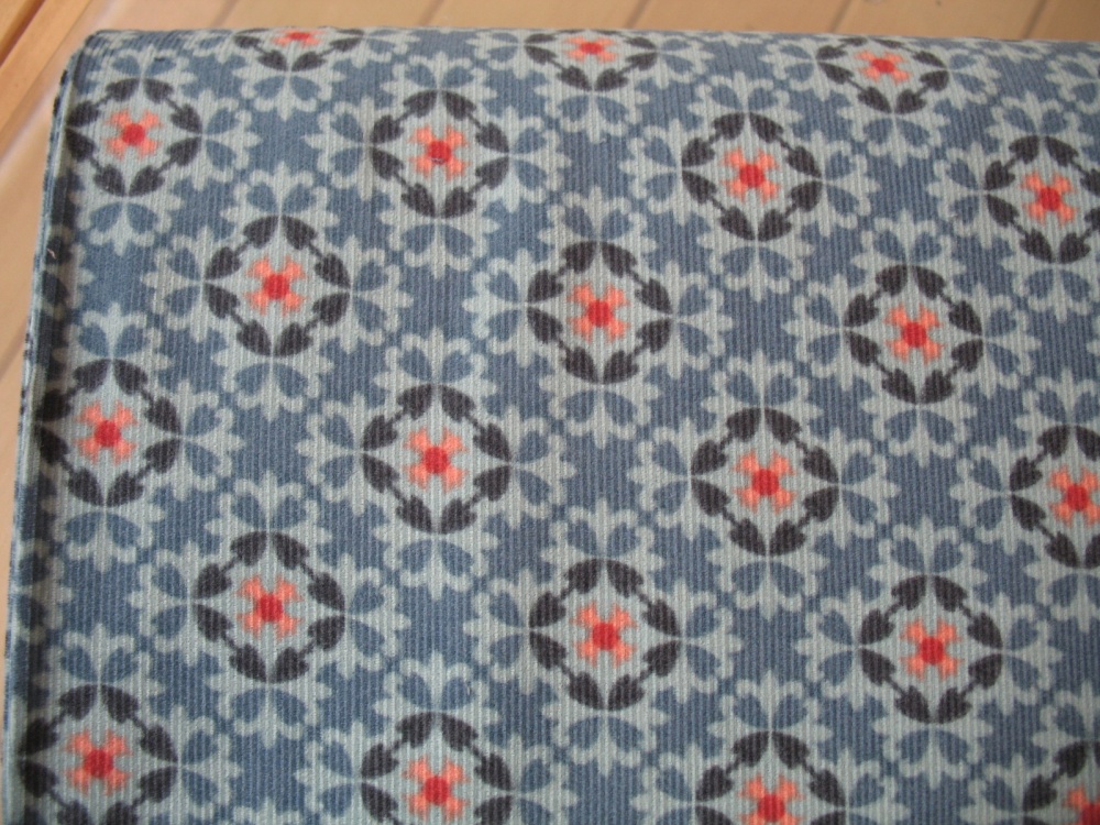 Dutch baby corduroy Wallpaper print on cool blue