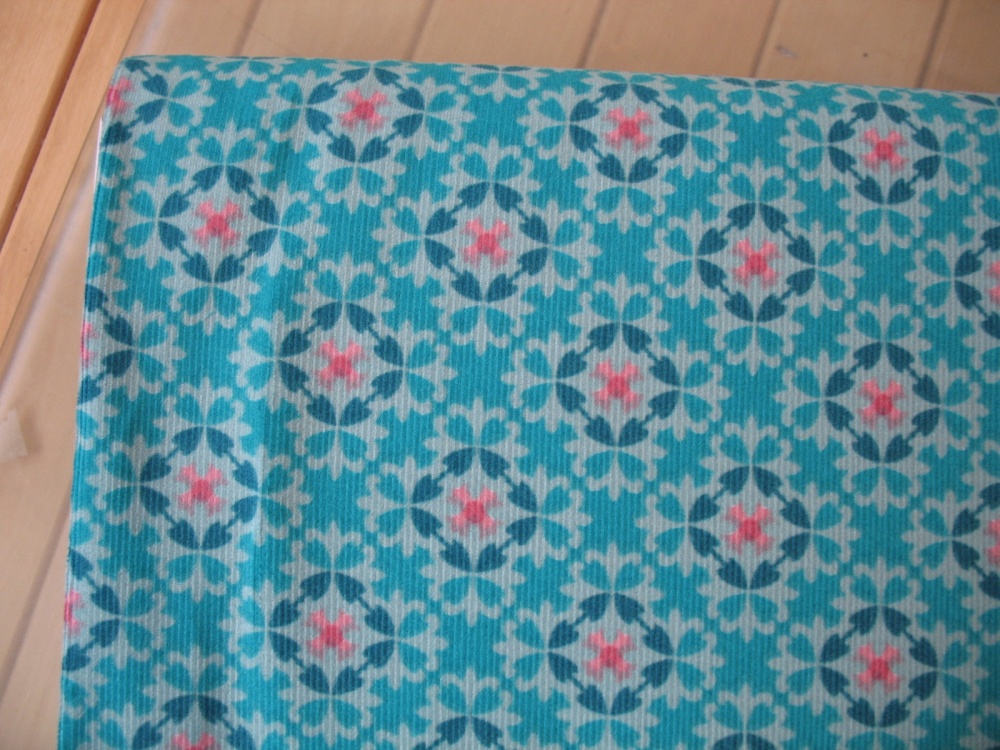 Dutch baby corduroy Wallpaper print on turquoise