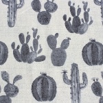 Kokka Japanese Cactus barkcloth in grey