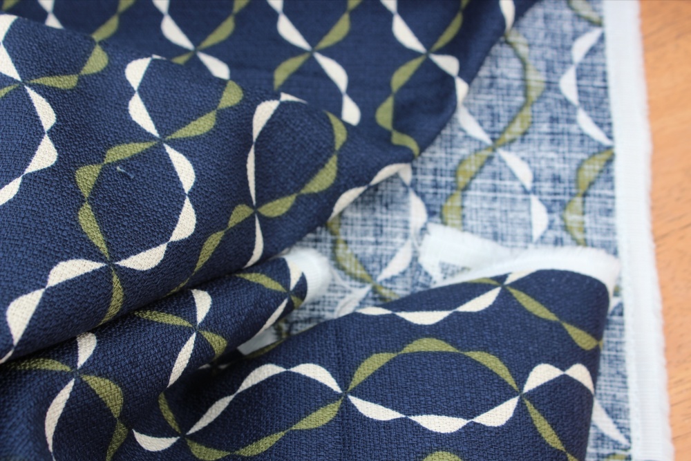 Cloud 9 ORGANIC Holding pattern BARKCLOTH twist of fate in olive 