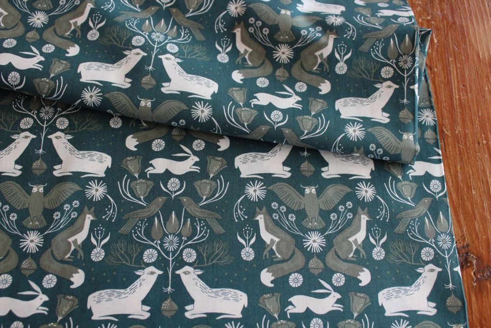 Dear Stella Folkwood - Animal damask - emerald