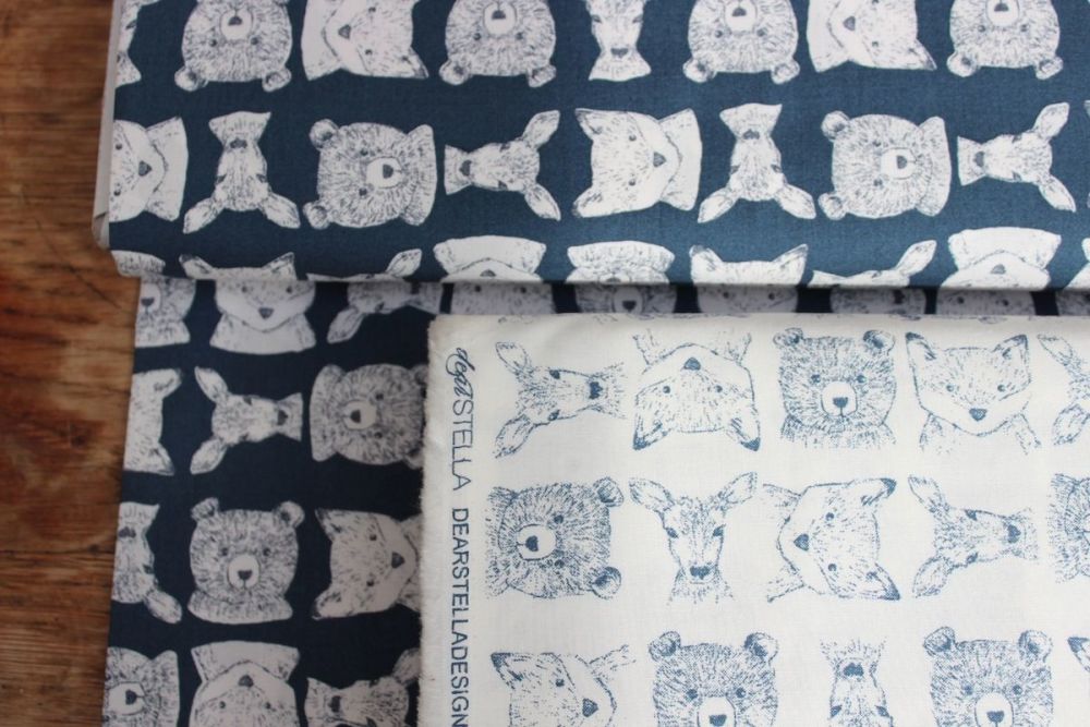Dear Stella Blue moon woodland critters on white