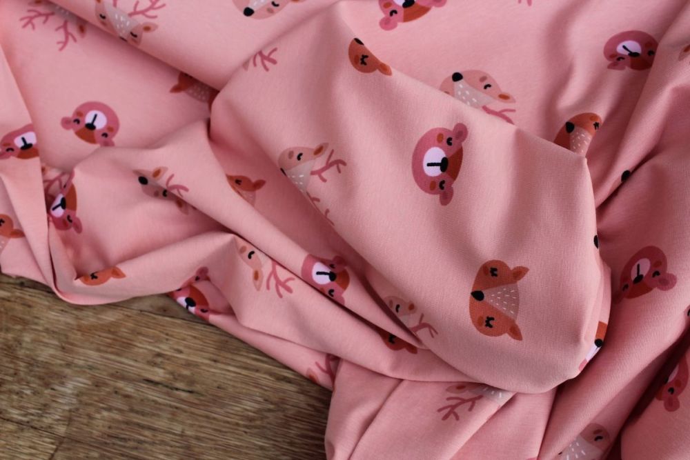 Dutch JERSEY sweet heads on blush pink