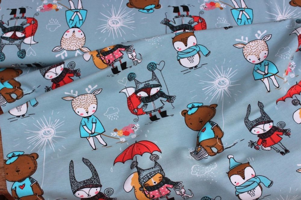 Dutch JERSEY critters in all weathers on blue