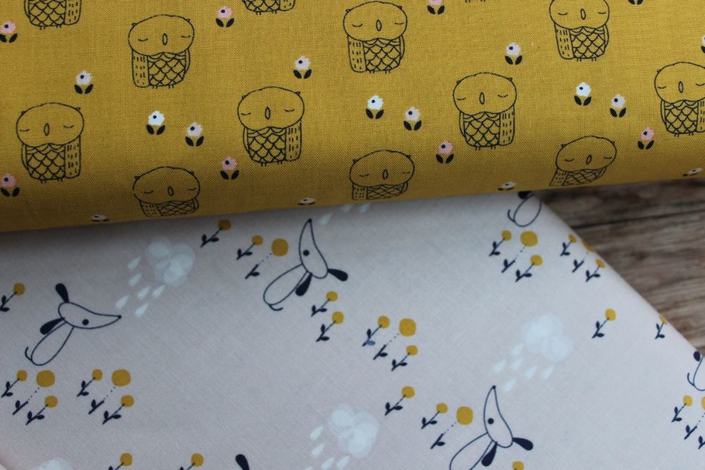 Jillian Philips Autumn Rain- Mustard Owl