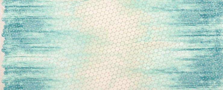 Jennifer Sampou Shimmer on - tile single border in ocean- pearlised
