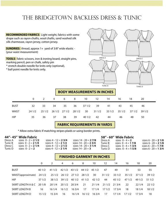 Sew House Seven the bridgetown backless dress and tunic