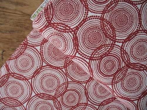£9.00 Yard Valori Wells Quill gratitude Aboriginal spots in currant red