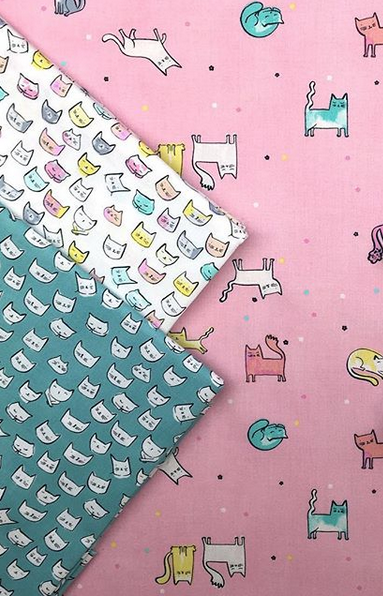 Dear Stella  Catitude cat heads in turquoise