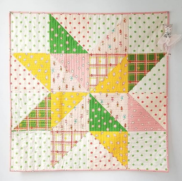 Heather Ross Sugarplum Spot in yellow