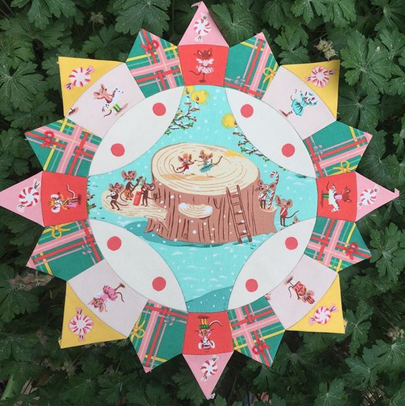 Heather Ross Sugarplum Spot in red