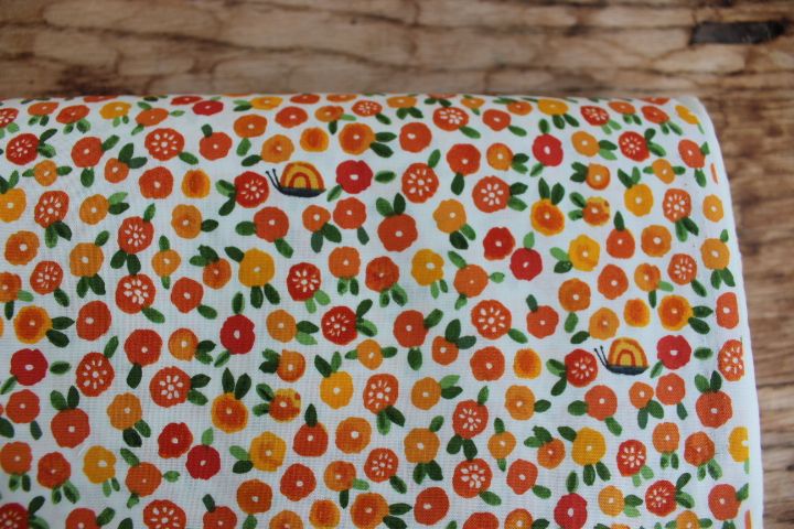 Carolyn Gavin BFF's ORGANIC snails and flowers on orange