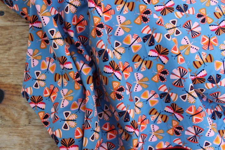 Dashwood Studios Baby CORDUROY Fluttery butterflies on periwinkle