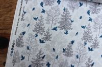 Freespirit fabrics Mid - Century Christmas, snowbirds on silver