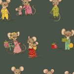 Heather Ross Trixie Country Mouse City Mouse in green