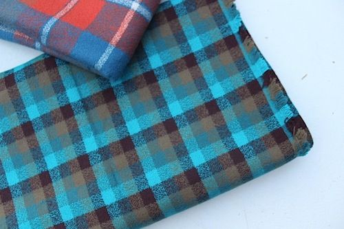 Robert Kaufman Mammoth Flannel -perfect check in surf