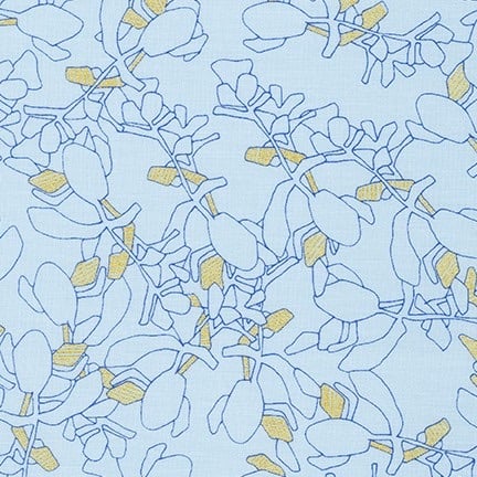  Carolyn Friedlander -CF Collection Flora in blue METALLIC