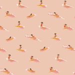 Heather Ross Malibu -Tiny Surfers in peach