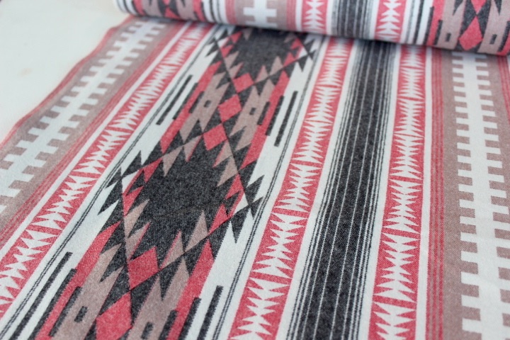 Robert Kaufman Taos Flannel - graphic print in BLACK - 42"