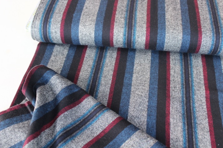 Robert Kaufman Taos Flannel -stripe in PIMENTO