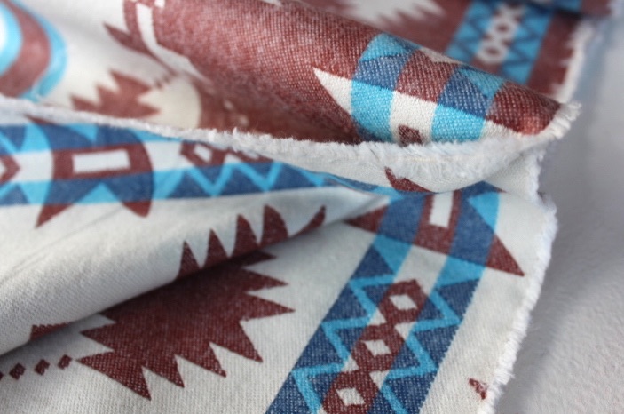 Robert Kaufman Taos Flannel - graphic print in RUST