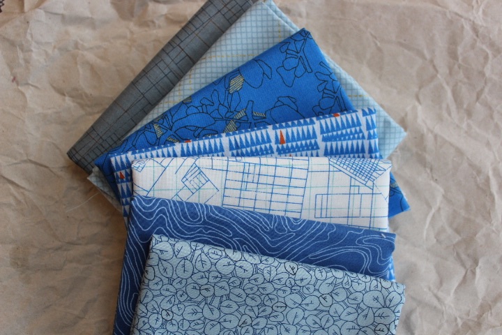 Mini Cloth stack Carolyn Friedlander CF deep blue 