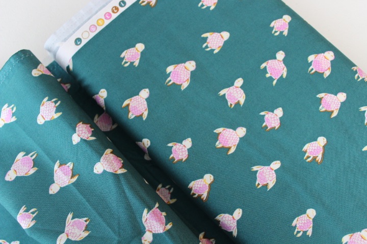 Heather Ross Malibu - Sea turtle in Dark Teal