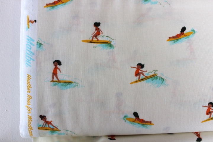 Heather Ross Malibu -Tiny Surfers in cream