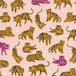 Hello! Lucky- wild and free Tiger on pink