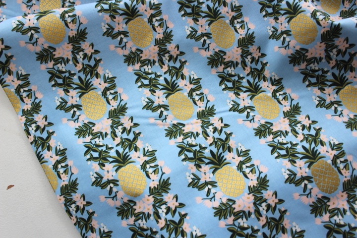 Rifle Paper Co. Menagerie-PRIMAVERA -pineapple stripe -PERIWINKLE- metallic