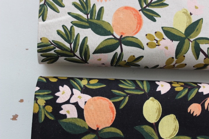 BOLT END- Rifle Paper co. Primavera - citrus Floral - BLACK CANVAS