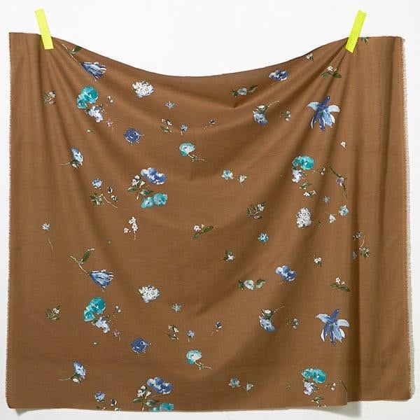 Nani Iro PLanet New Morning 1 on brown - double gauze