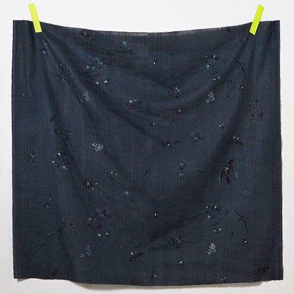 Nani Iro PLanet New Morning 2 on navy - double gauze