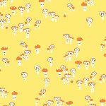 Heather Ross Malibu - FFA3 Mushrooms in yellow