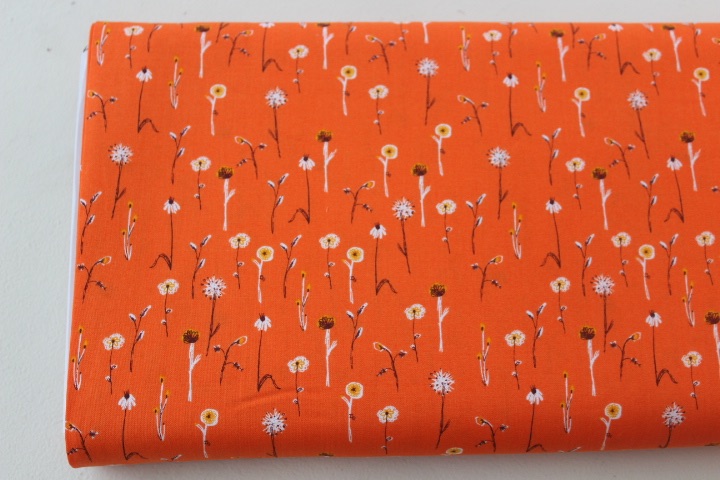 Heather Ross Malibu - FFA3 Wildflowers in burnt Orange