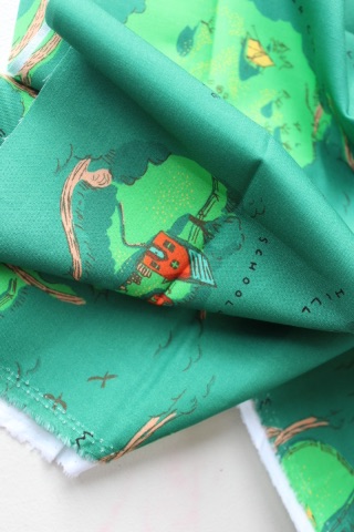 Heather Ross - West Hill Buttercup map grass green 