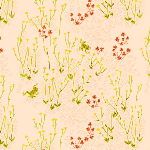 Heather Ross - West Hill Lily- tall buttercups in pale pink