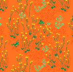 Heather Ross - West Hill Lily- tall buttercups in Orange