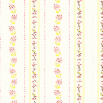 Heather Ross - West Hill -Floral stripe in ivory