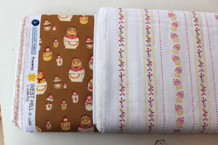 Heather Ross - West Hill Matryoshka dolls - brown 