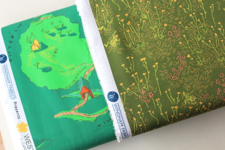 Heather Ross - West Hill Lily- tall buttercups in pond green