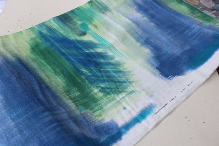 Nani Iro Fuwari Fuwari  - Double Gauze Air Time B - green and blue 