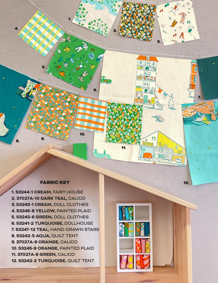Heather Ross - Lucky Rabbit - quilt tent in turquoise