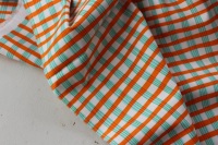 Heather Ross - Lucky Rabbit -painted plaid in orange