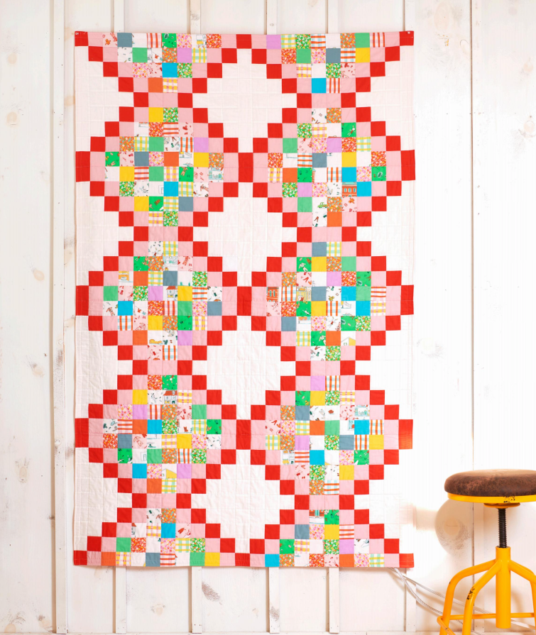 Heather Ross - Lucky Rabbit -painted plaid in orange