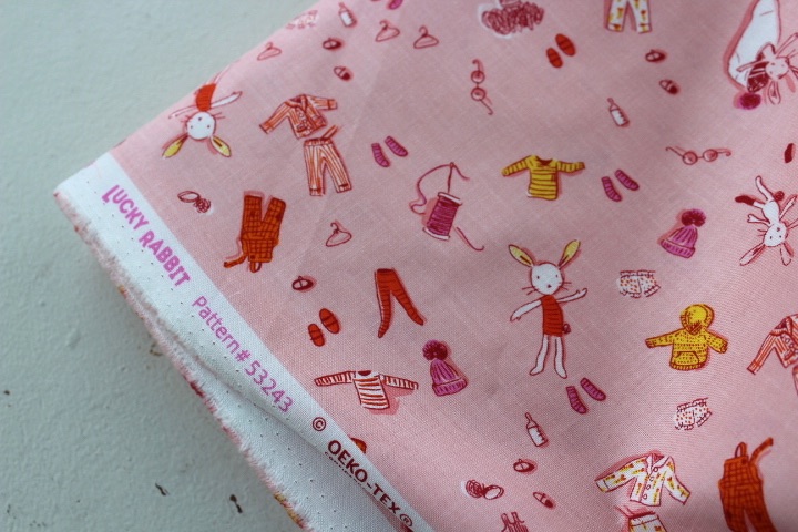 Heather Ross - Lucky Rabbit - dolls clothes -pink