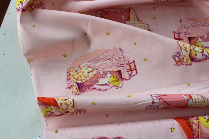 Heather Ross - Lucky Rabbit - quilt tent in blush