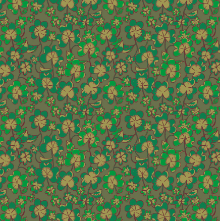Heather Ross - Forestburgh- Clover in Olive